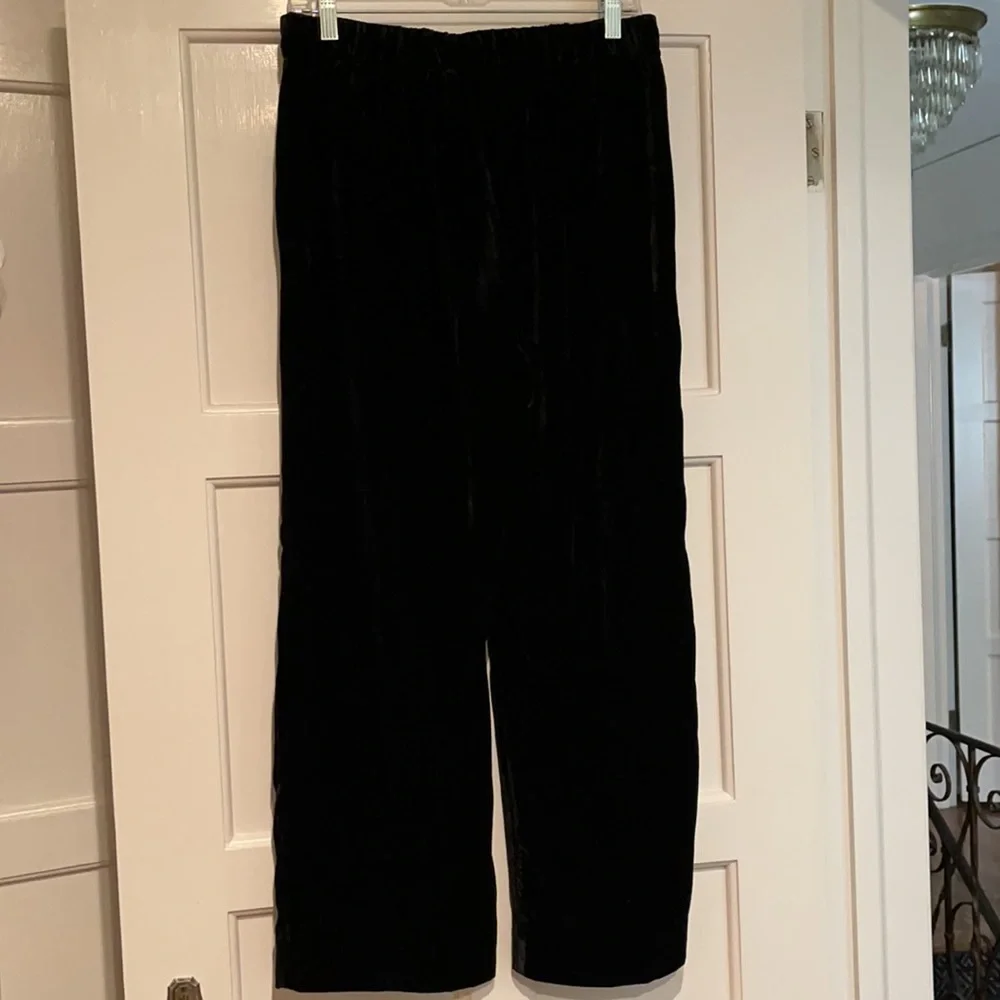 J.Crew Velvet Tall pull-on Peyton pant in black AT577